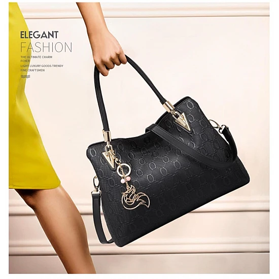 Δερμάτινη Γυναικεία Τσάντα Shopper 'Ωμου Foxer 962061F μαύρο