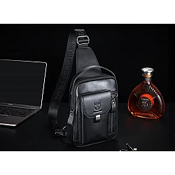 Δερμάτινο τσαντάκι body Bull Captain XB555 μαύρο