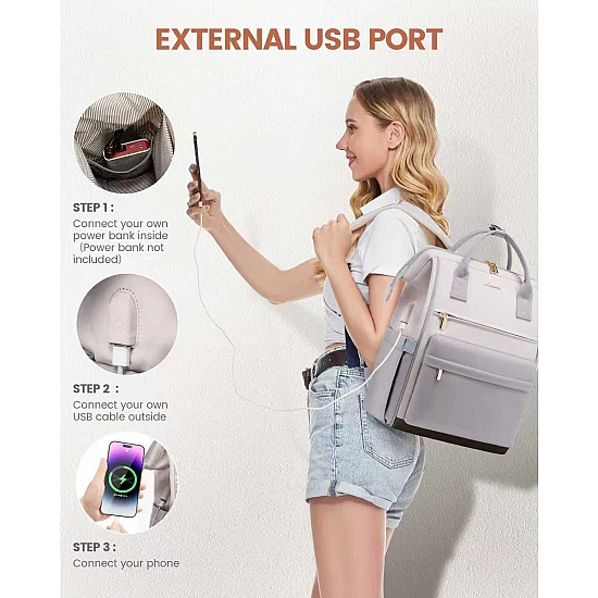 Γυναικείο Σακίδιο USB Lovevook 15,6'' MB2146 brown