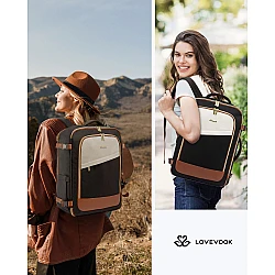 Σακίδιο Ταξιδίου Γυναικείο 40L Carry on 17,3" Lovevook MB2165 black/beige