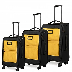 Βαλίτσες Υφασμάτινες Newcom N1618 σετ τριάδα 45x34,5x18 cm + 58x39,5x19,5 cm + 69x44,5x22,5 cm yellow