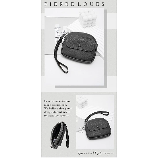 Mini Πορτοφόλι Χειρός Pierre Loues PL967-16-A01 μαύρο