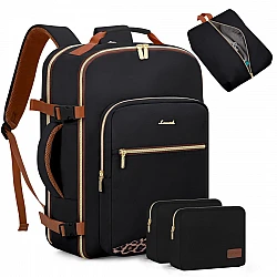 Σακίδιο ταξιδιού για γυναίκες 40L Carry on 17,3" WB2029 black leopard