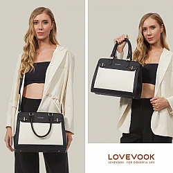 Γυναικείο σετ τσάντας χιαστί/χειρός Lovevook 16'' WB2166 black/beige
