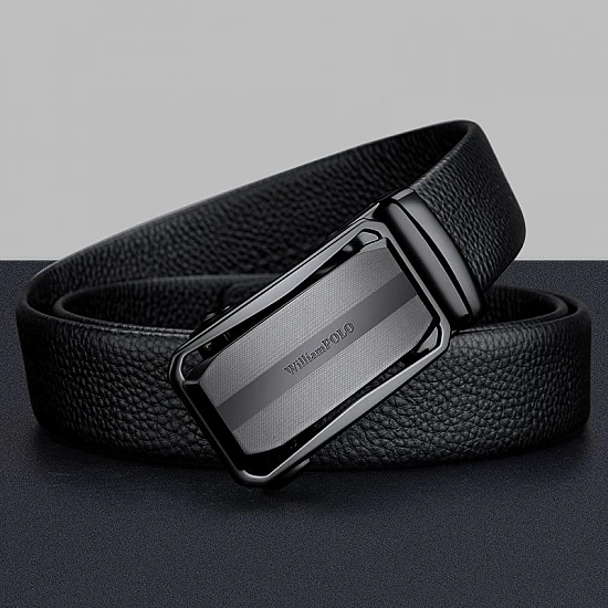Ανδρική Ζώνη Δερμάτινη William Polo P24PD μαύρο - 1-15cm