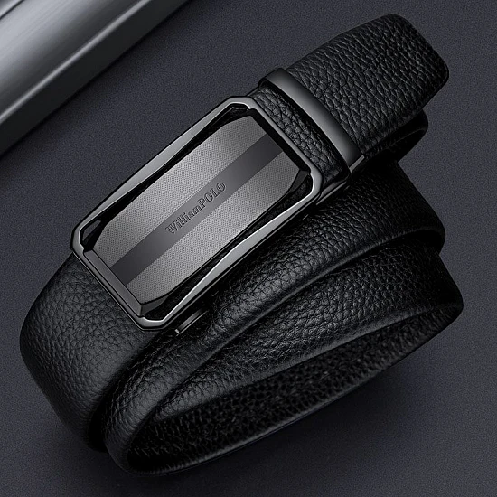 Ανδρική Ζώνη Δερμάτινη William Polo P24PD μαύρο - 1-15cm
