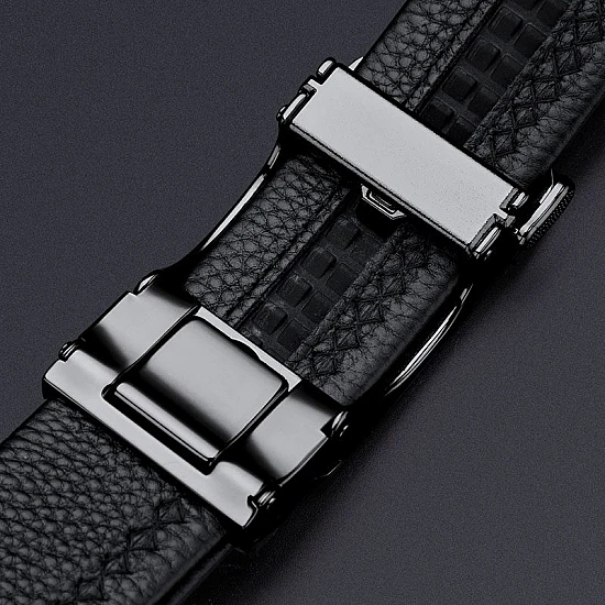 Ανδρική Ζώνη Δερμάτινη William Polo P24PD μαύρο - 1-15cm
