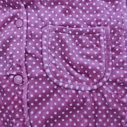 Γυναικεία Ρόμπα Χειμερινή με Κουμπιά Fleece Πουά Lydia Creations 22549-Σάπιο Μήλο 