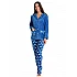 Γυναικεία Πιζάμα Χειμερινή Fleece με κουμπιά Lydia Creations 22558 ΜΠΛΕ
