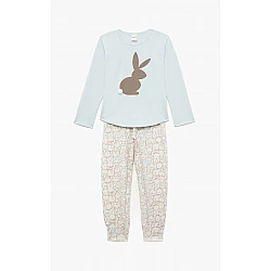 Παιδική Πιζάμα Βαμβακερή Τύπωμα Bunny 4ΕΤΟΣ-16Ε MINERVA 90-62283-620 ΣΙΕΛ