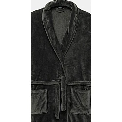 Ανδρική Ρόμπα Χειμερινή Σταυρωτή  με Ζώνη Fleece Minerva 96-71212-606 ΧΑΚΙ