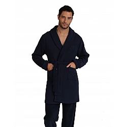 Ανδρική Ρόμπα Χειμερινή Σταυρωτή fleece με Ζώνη Μario Uomo by Lydia Creations 24672 ΜΠΛΕ