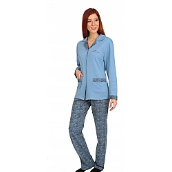 Γυναικεία Πιτζάμα Χειμερινή Κουμπιά Lydia Creations 25564 ΣΙΕΛ