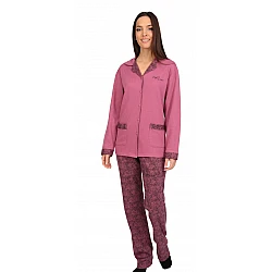 Γυναικεία Πιτζάμα Χειμερινή Κουμπιά Lydia Creations 25564 ΣΑΠΙΟ ΜΗΛΟ 