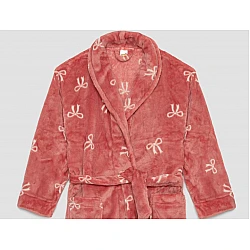Παιδική Ρόμπα Χειμερινή Σταυρωτή  με Ζώνη Bows Fleece 6-12 Minerva 96-62442-552 ΡΟΖ