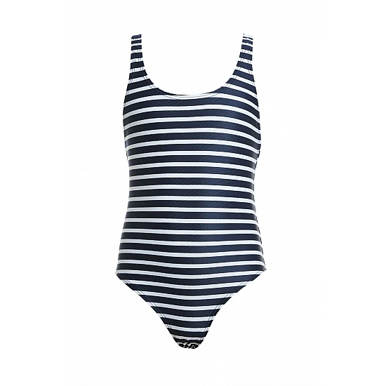 Κοριτσίστικο μαγιό Ολόσωμο Ρίγες GIRLS STRIPE 4-12 Ετών Blu4u 22315813-04 Μαύρο-Λευκό