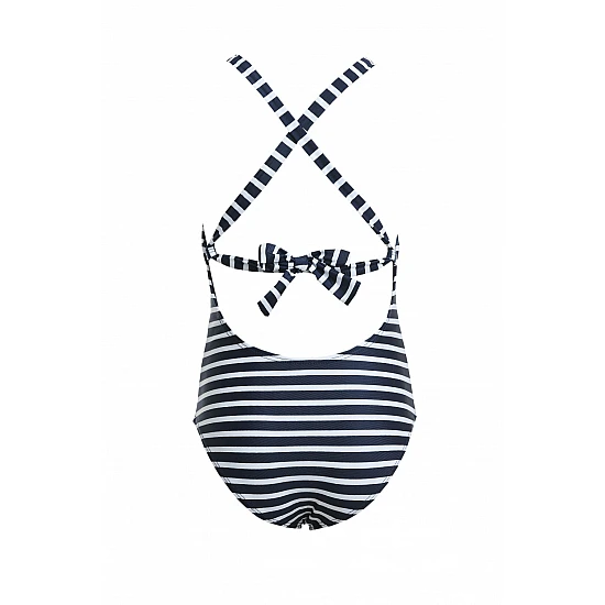 Κοριτσίστικο μαγιό Ολόσωμο Ρίγες GIRLS STRIPE 4-12 Ετών Blu4u 22315813-04 Μαύρο-Λευκό