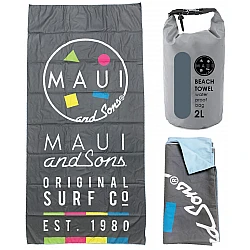 ΠΕΤΣΕΤΑ ΘΑΛΑΣΣΗΣ MICROFIBER 90x180cm σε αδιάβροχη θήκη 2lt Maui $ Sons  ORIGINAL SURF 4952