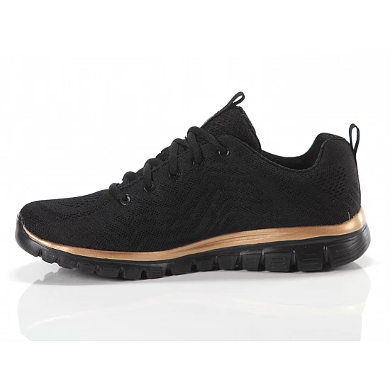 Αθλητικό παπούτσι ανατομικό SKECHERS Graceful Get Connected 12615/BKRG Μαύρο/Χρυσό