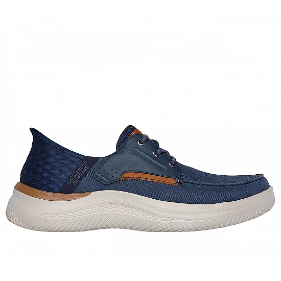 Ανδρικό Παπούτσι Casual Μοκασίνα Ορθοστασίας Air-Cooled-Memory Foam-Goga Mat Arch SKECHERS Hasting - Niko 205212-NVY NAVY