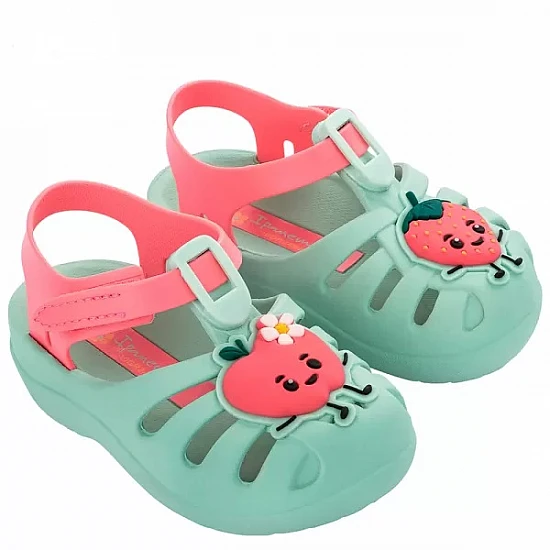 Παιδικό bebe Σαμπό Θαλάσσης Φράουλα 19-29 SUMMER XIV BABY IPANEMA 83615-BC950 780-25402-3 GREEN PINK