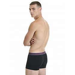 Ανδρικό βαμβακερό εσώρουχο Boxer 2Pack εξωτερικό λάστιχο Walk W1756-202 ΜΑΥΡΟ-ΜΑΥΡΟ