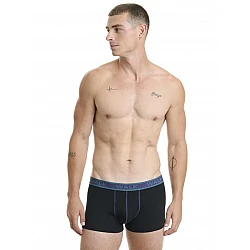 Ανδρικό βαμβακερό εσώρουχο Boxer 2Pack εξωτερικό λάστιχο Walk W1756-202 ΜΑΥΡΟ-ΜΑΥΡΟ