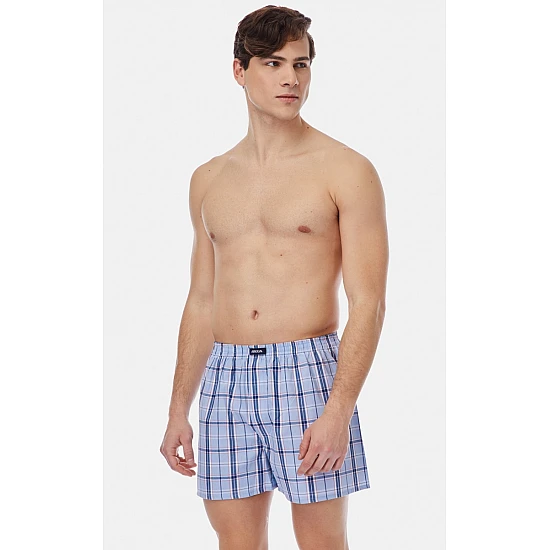 Ανδρικό εσώρουχο Boxer Καρό Ποπλίνα 2 Pack Minerva 96-23074-63 BLACK-CIEL