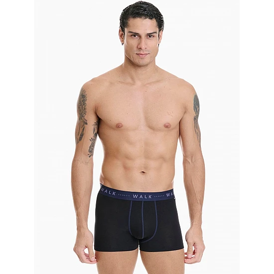 Ανδρικό Εσώρουχο Boxer Bamboo Εξωτερικό Λάστιχο 2Pack Walk W1776-0202 ΜΑΥΡΟ ΑΝΘΡΑΚΙ-ΜΑΥΡΟ ΜΠΛΕ