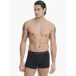 Ανδρικό βαμβακερό εσώρουχο Boxer 2Pack εξωτερικό λάστιχο Walk W1755-1-0202 ΜΑΥΡΟ ΜΠΟΡΝΤΟ-ΜΑΥΡΟ ΡΑΦ