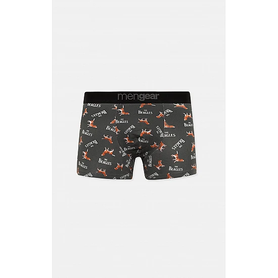 Ανδρικό Εσώρουχο Boxer βαμβακερό 2Pack Beagles Mengear Minerva 96-29463-242 BLACK-DARK GREY
