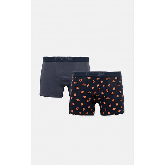 Ανδρικό Εσώρουχο Boxer βαμβακερό 2Pack Rugby Mengear Minerva 96-29468-247 MARINE-RAF
