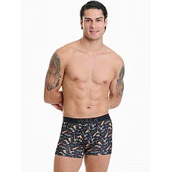 Ανδρικό βαμβακερό εσώρουχο με σχέδιο Boxer Walk W1754-10 ΜΑΥΡΟ