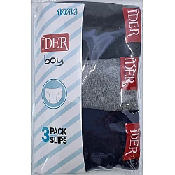 Παιδικό βαμβακερό εσώρουχο σλιπ 3Pack IDER 3102 Λευκό/Μπλε/Γκρι