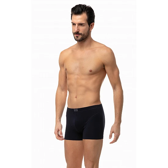 Ανδρικό Εσώρουχο Βαμβακερό Boxer MINERVA SPORTIES 2 Τεμάχια 29303 Μαύρο