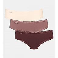 Γυναικείo εσώρουχo 3PACK Hipster Sloggi Weekend 10198007-M003 Μπεζ-Μπορντό-Καφέ
