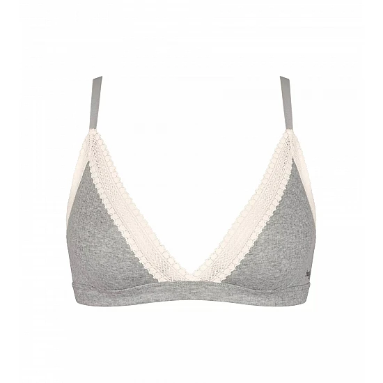 Σουτιέν Bralette Τρίγωνο Χωρίς Μπανέλα Βαμβακερό Soft Bra ECO Sloggi GO Ribbed Bralette 10213204-M033 ΓΚΡΙ