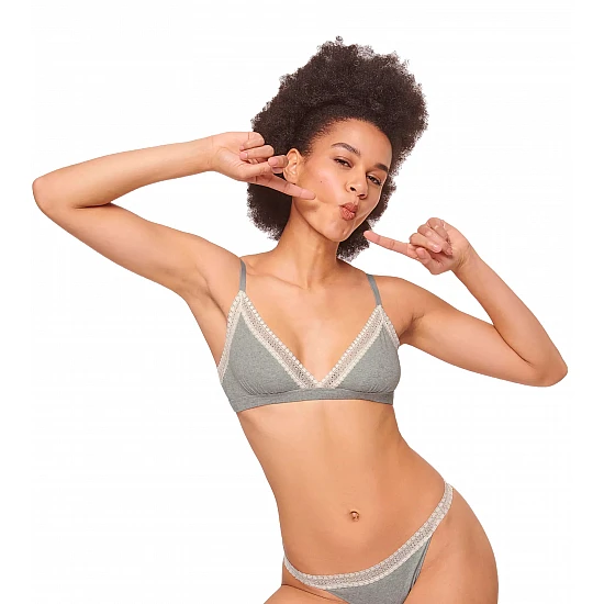 Σουτιέν Bralette Τρίγωνο Χωρίς Μπανέλα Βαμβακερό Soft Bra ECO Sloggi GO Ribbed Bralette 10213204-M033 ΓΚΡΙ