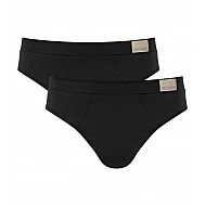Ανδρικό εσώρουχο slip BRIEF Βαμβακερό 2 PACK Εσωτερικό Λάστιχο SLOGGI GO NATURAL 10214623-0004-04 ΜΑΥΡΟ