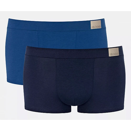 Ανδρικό Εσώρουχο Boxer Βαμβακερό 2 PACK Εσωτερικό Λάστιχο SLOGGI GO NATURAL 10214626-M008 ΜΠΛΕ-ΜΠΛΕ