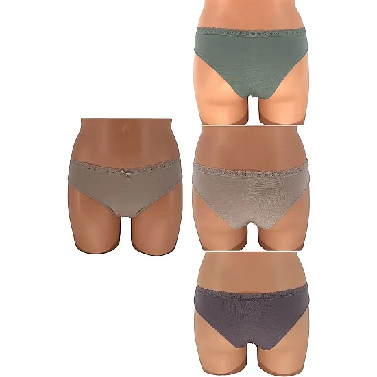 Γυναικείο Σλιπ Brazilian Viscose 3Pack IDER 3081-1-3P ΓΡΑΦΙΤΗΣ-ΜΠΕΖ-ΜΕΝΤΑ