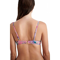 Γυναικείο Μαγιό Ενίσχυση Μπανέλα PUSH-UP Bikini Top PURPLE TROPICS BLU4U 23366026-11 Β CUP ΜΩΒ FLORAL