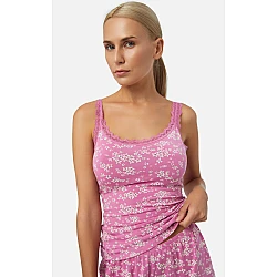 Γυναικείο Αμάνικο Φανελάκι Top Δαντέλα Fimelle Elegance TENCEL Modal Minerva 90-81841-219 CYCLAMEN FLORAL 