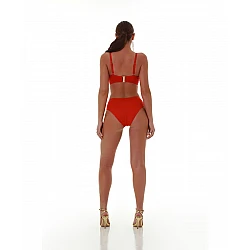 Γυναικείο Μαγιό Bikini Bottom Slip Φαρδύ πλαϊνό Σούρα  Solids BLUEPOINT 26065095-07 ΚΟΚΚΙΝΟ