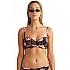 Γυναικείο Μαγιό Bikini Top Strapless Ντραπέ Μπανέλα PINK BLOOMS BLU4U 24366207D-02 D Cup ΜΑΥΡΟ-ΡΟΖ
