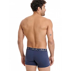 Ανδρικό βαμβακερό εσώρουχο Boxer 2Pack εξωτερικό λάστιχο Walk W1755-0312 ΜΠΛΕ ΓΚΡΙ