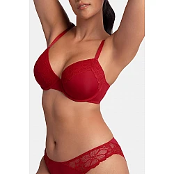Σουτιέν Ενίσχυση Μπανέλα 2 PACK FLORIE-2PP LIGHT PADDED DEMI 3/4 CUP D Dorina FXTT0041LA088-2X0404 ΚΟΚΚΙΝΟ-ΜΠΕΖ