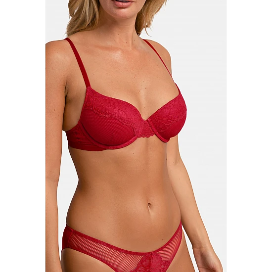 Σουτιέν Ενίσχυση Μπανέλα 2 PACK MACIE LIGHT PADDED DEMI 3/4 CUP B-C-D-E Dorina FXTT0059LA159-2X0399 Κόκκινο-Μαύρο