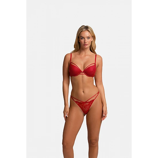 Σουτιέν Ενίσχυση Μπανέλα Βαθύ Ντεκολτέ 3/4 ADELINA PUSH UP PLUNGE CUP B Dorina FXPG0023LA165-RD0035 ΚΟΚΚΙΝΟ