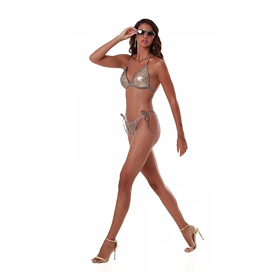 Γυναικείο Μαγιό Παγιέτες Τριγωνάκι Bikini top push up Bluepoint 25066012-18 B Cup ΚΑΦΕ